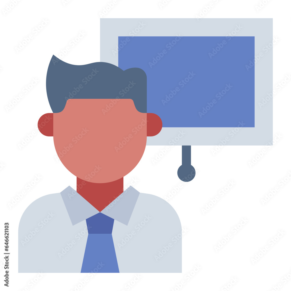 Businessman Presentation flat icon Businessman Presentation flat icon