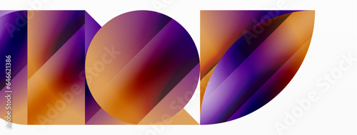 Serene gradient template. Circles and triangles mingle in minimalist perfection. Gentle fusion of forms and hues creates balanced yet captivating backdrop, embodying modern sophistication