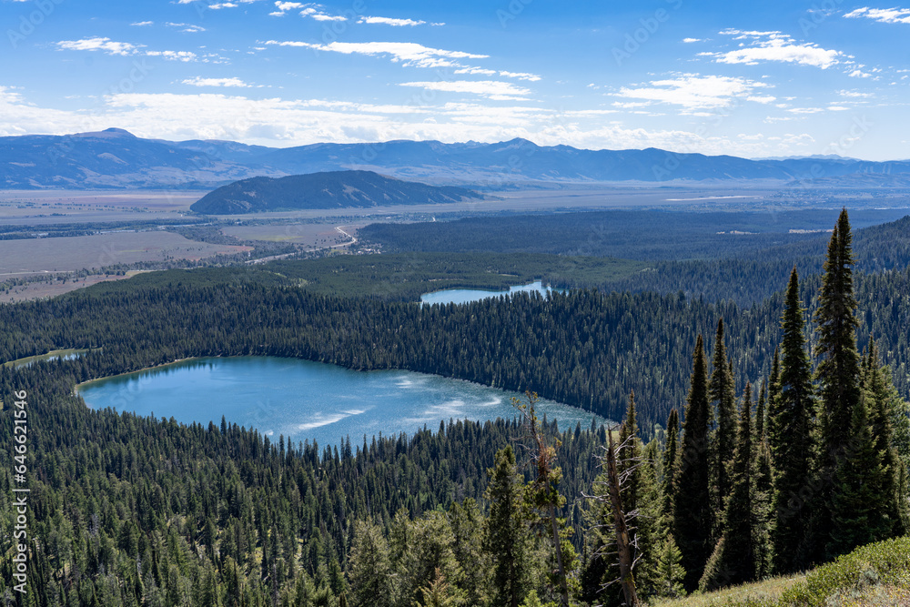 View of Bradley Lake and Taggart Lake in Grand Teton National Park