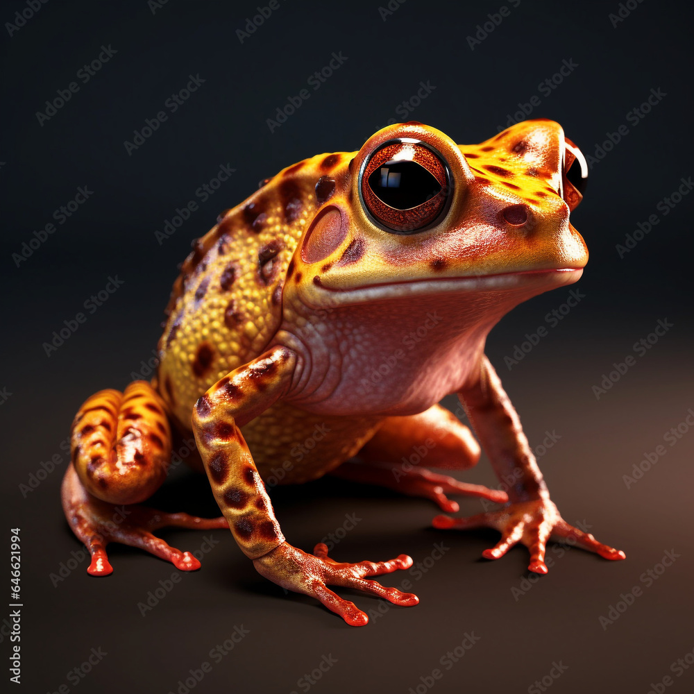 a cute 3d frog with a unique motif a cute 3d frog with a unique motif