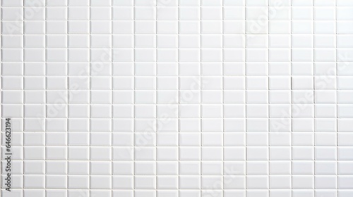 White mini tile wall chequered background bathroom floor texture. Ceramic wall and floor tiles mosaic background in bathroom. generative AI