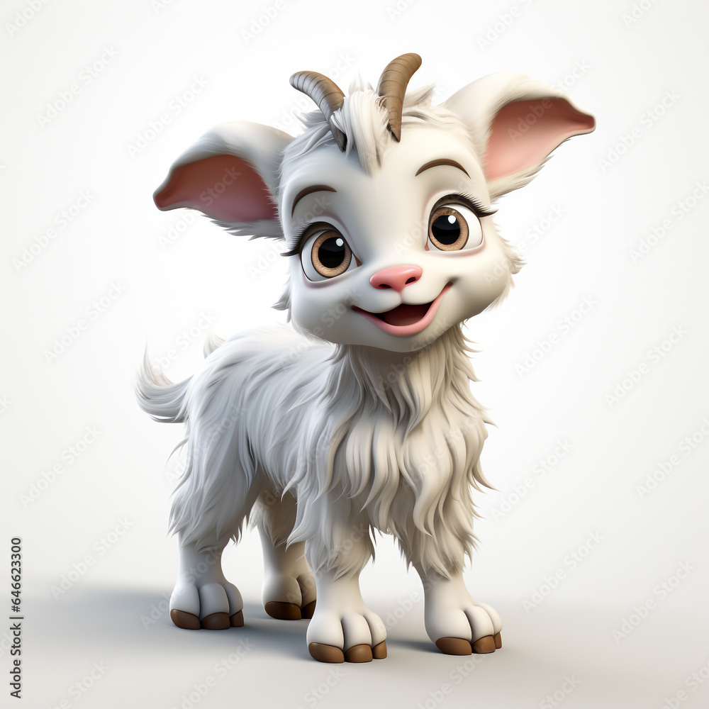 3d cartoon cute goat 3d cartoon cute goat