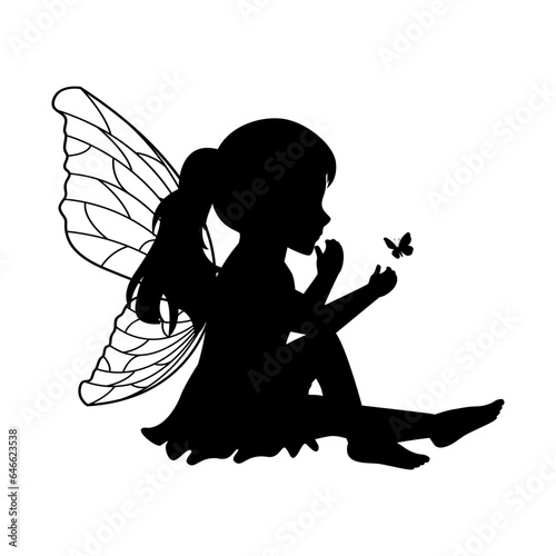 little fairy silhouette illustration
