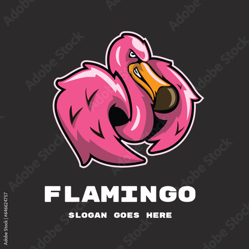 flamingo mascot vector
