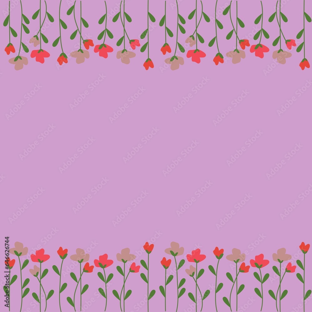 pink flowers frame