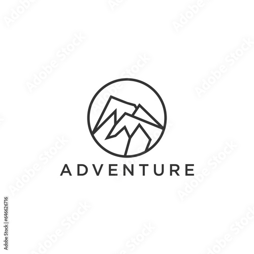 Free Download adventure logo with mountain and compass design - GFXLoad
