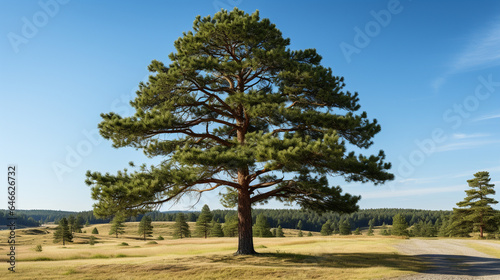 pine tree on the hill UHD wallpaper Stock Photographic Image