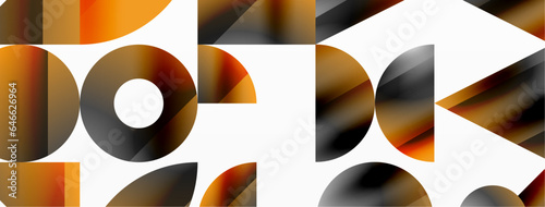 Geometric minimalism with triangles and circles. Blend of basic shapes creating serene, visually pleasing compositions. Wallpaper, banner, background, landing page, wall art, invitation, prints