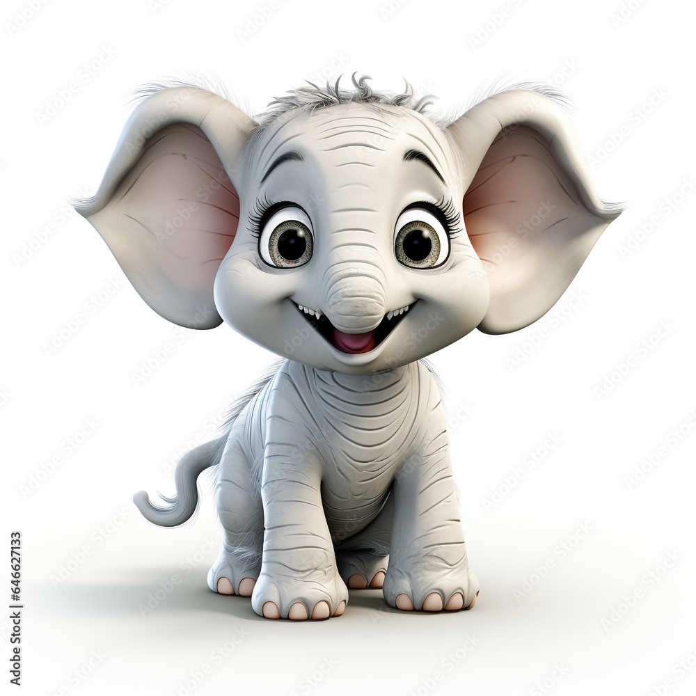 3d cartoon cute elephant