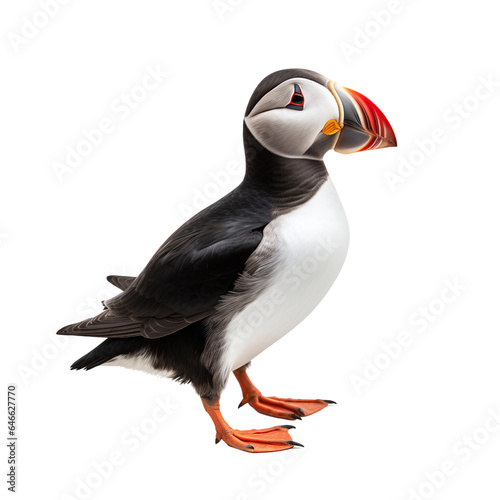 The puffin is a unique and charming seabird known for its distinctive appearance and behavior.  photo