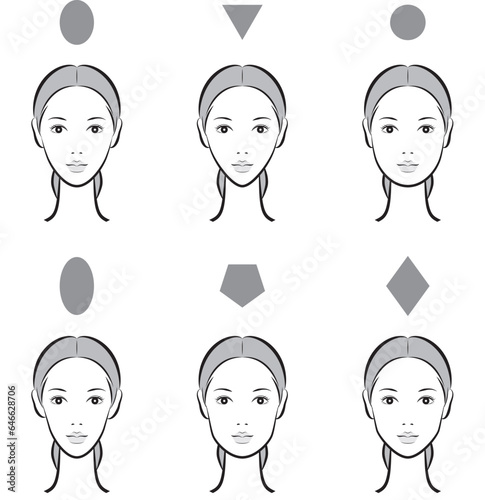女性の顔のバランスのイラスト