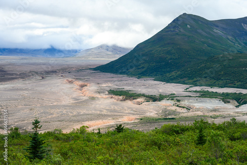 View from rim of Valley of Ten Thousand Smokes, Katmai National Park, Alaska 