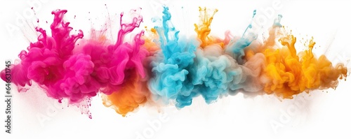 Abstract colorful splashes on white background.Generative AI © @_ greta