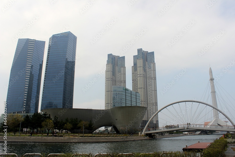 Seoul – April 17, 2016:  Songdo Central Park is a public park in the Songdo district of Incheon, South Korea. The park is the centerpiece of Songdo IBD's green space plan, inspired by New York City's 