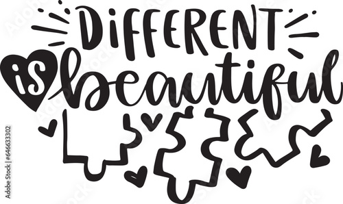 Autism quotes design lettering vector