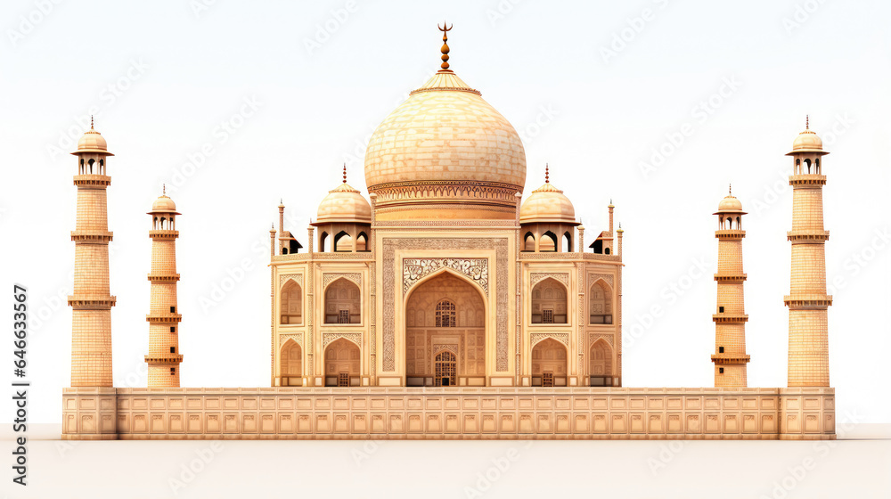 Taj Mahal on white background