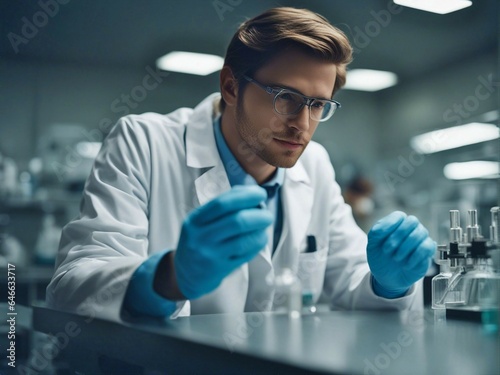 A medical scientist working at a laboratory