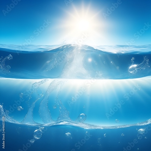 Amazing world of bubbles underwater background