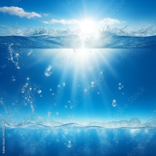 Amazing world of bubbles underwater background © Amlumoss