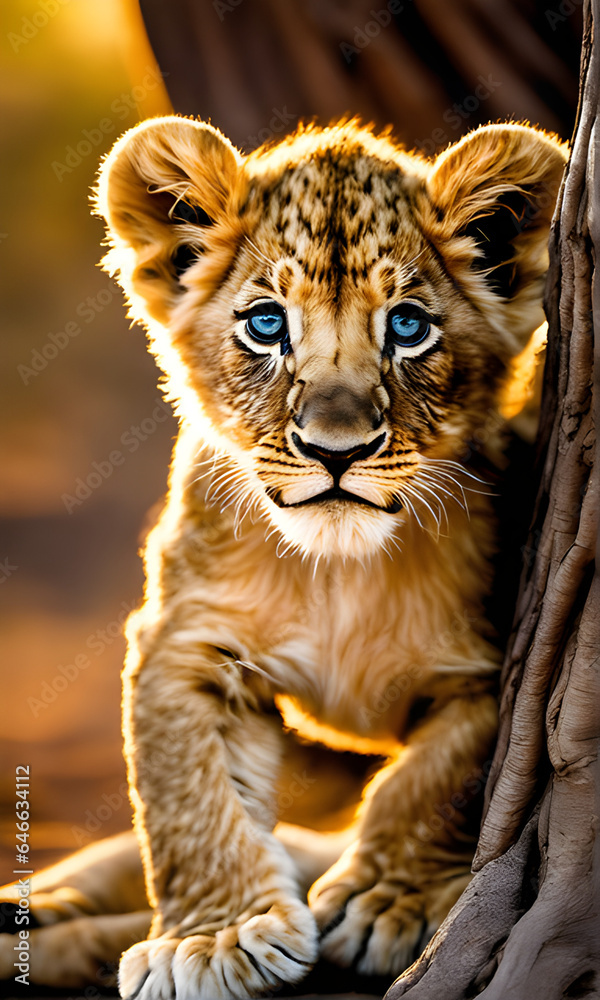 Naklejka premium little lion