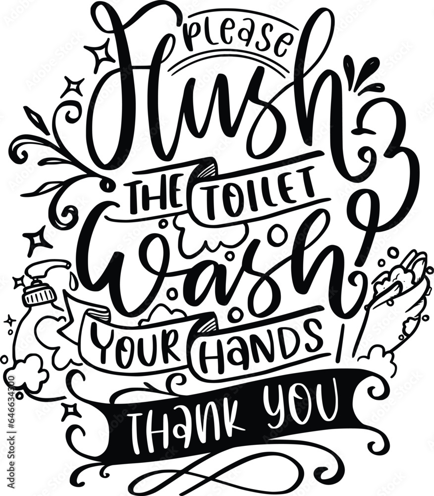 Vecteur Stock funny bathroom quote for a sign, wall décor, wood frame