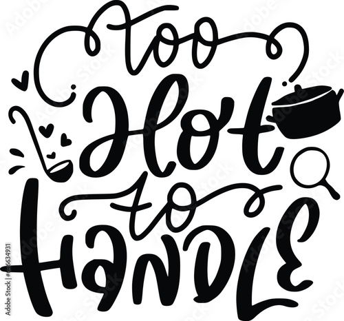 Kitchen lettering for Pot Holder, greeting card design, romantic illustration. Festive decoration. Invitation template. Vector