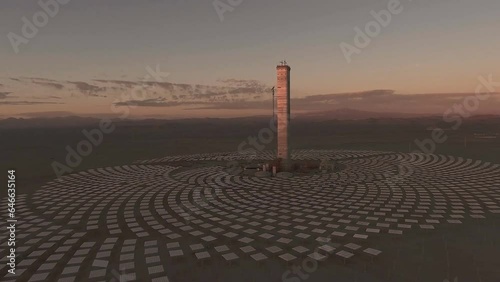 concentrators of solar energy (solar telescopes) in the atacama desert, chile. photo