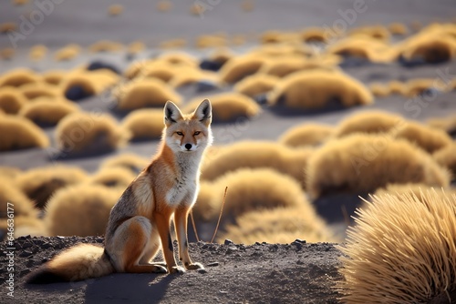 Andean fox in the hills photo