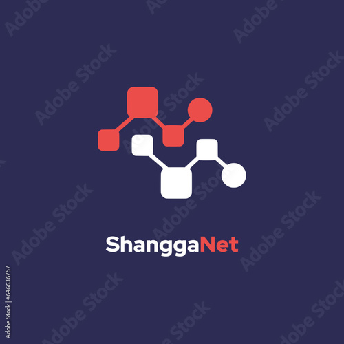ShanggaNet - Sharing and network logo template vector icon element design. Linked social media icon