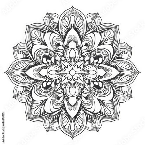 Filigree Mandala Decorative Element  AI Generated