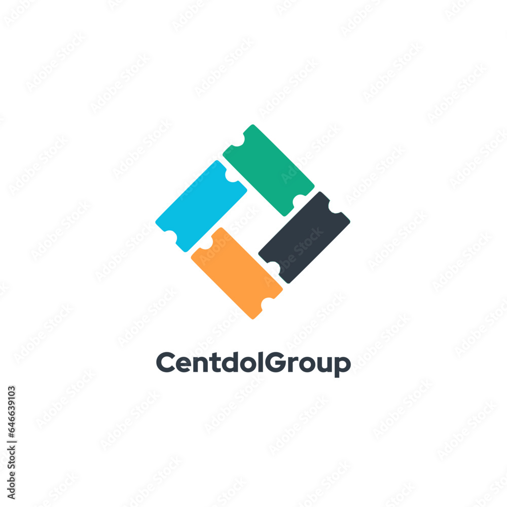 CentdolGroup - Showcases a creative logo design template, symbolizing corporate business identity with a puzzle and ticket sign. CentdolGroup - Showcases a creative logo design template, symbolizing corporate business identity with a puzzle and ticket sign.