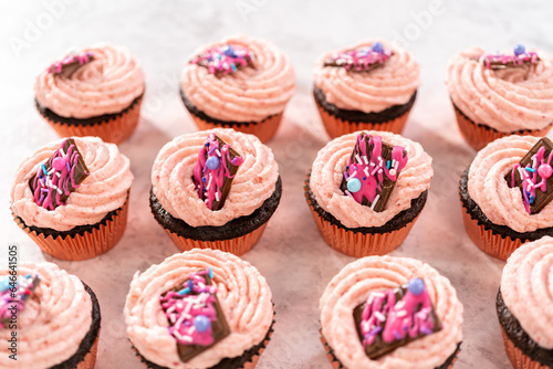 Chocolate strawberry cupcakes