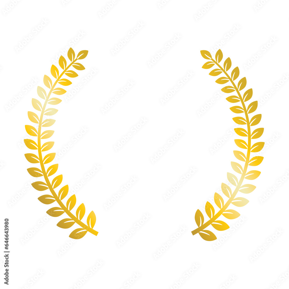 金の月桂冠・月桂樹のイラスト04