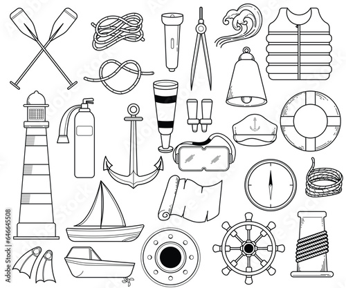Nautical Tools Icon Equipment Collection