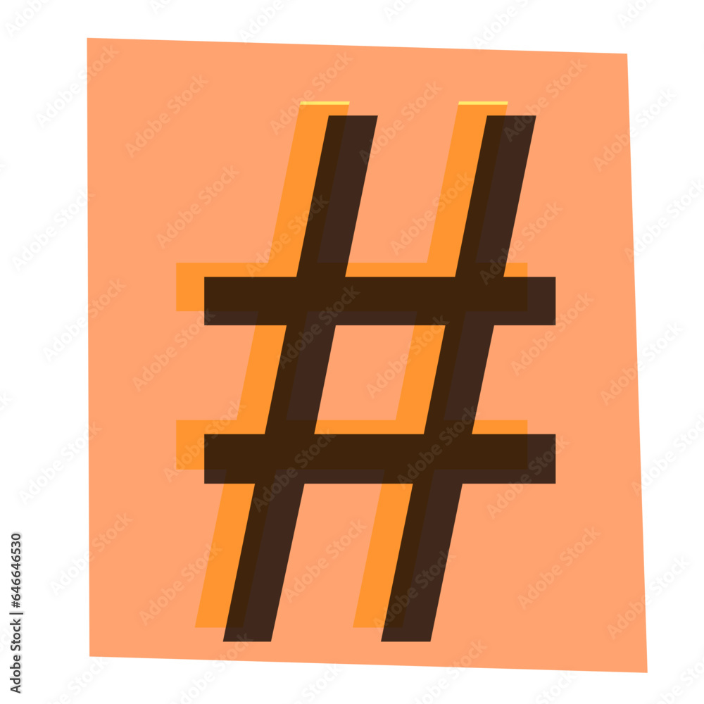Obraz premium Ransom note Cutout Letter hashtag