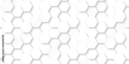 Seamless pattern with hexagons White Hexagonal Background. Computer digital drawing, background with hexagons, abstract background. 3D Futuristic abstract honeycomb mosaic white background. geometric. © MdLothfor