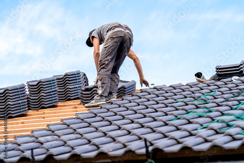 Photos new bungalow roof, craftsman installs ceramic tile roofing