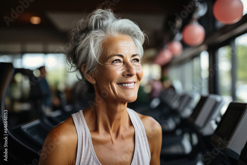 Happy senior woman exercising , Healthy Lifestyle