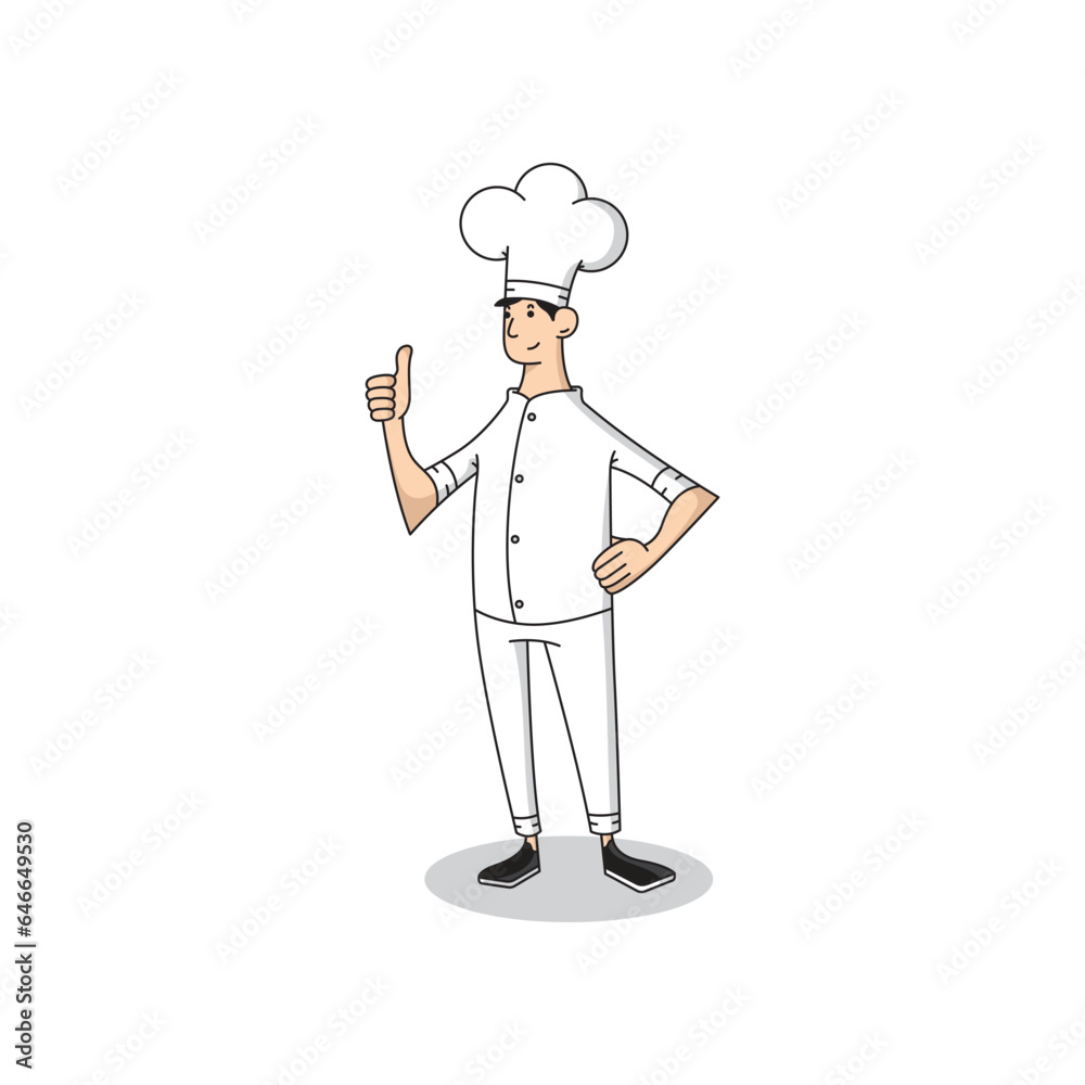 a male chef with a thumbs up a male chef with a thumbs up