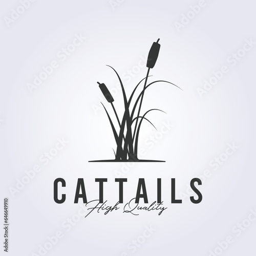 cattails logo vintage icon symbol vector illustration design