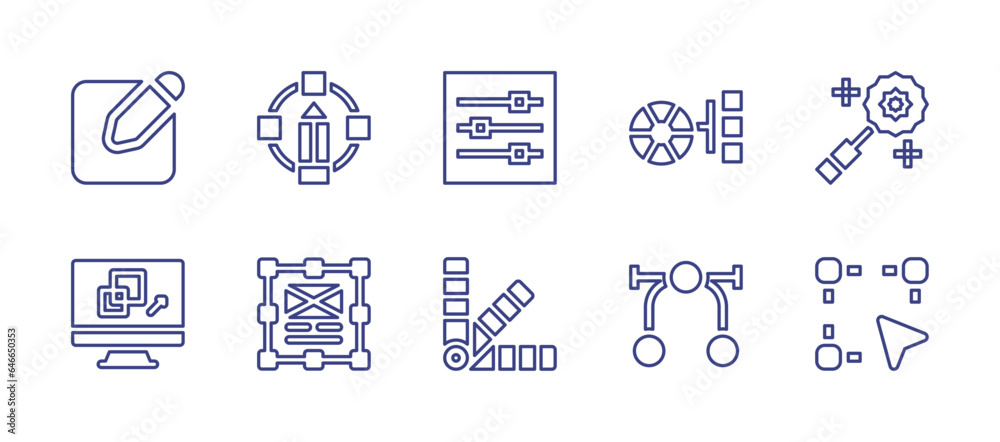 Edit line icon set. Editable stroke. Vector illustration. Containing ...