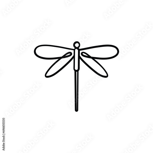 Dragonfly Line Style Icon Design