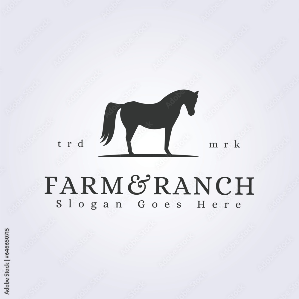 logo of farm and ranch vector illustration horse icon symbol template design