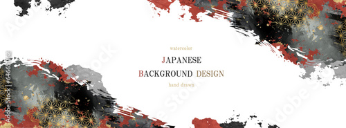 和柄, ベクター, 和紙, フレーム, 背景, 年賀状, 金, 和, 金箔, 麻の葉, 麻の葉模様, 水彩, 和風, ゴールド, お正月, 正月, 金色, 墨, 水墨, 紙, デザイン, 水彩画, 雲, 抽象的, 日本, イラスト, 