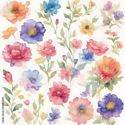 background with flowers seamless pattern  © nuiiko