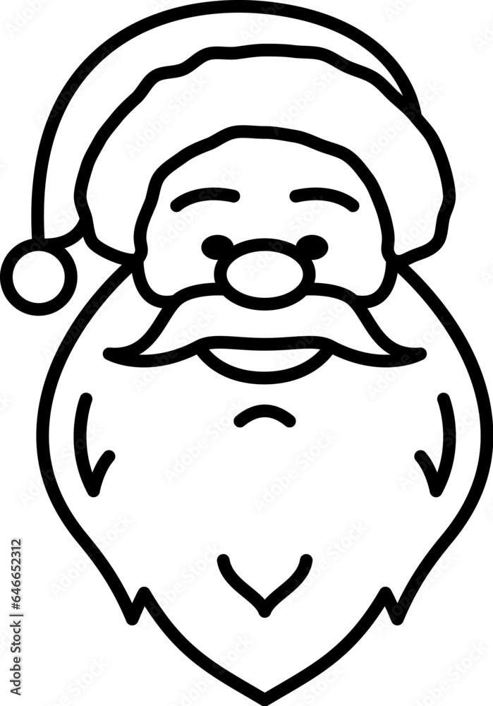 Santa Claus happy face Christmas line icon. Xmas celebration minimal icon, Christmas festive or New Year holiday thin line vector symbol or outline sign with Santa happy personage Santa Claus happy face Christmas line icon. Xmas celebration minimal icon, Christmas festive or New Year holiday thin line vector symbol or outline sign with Santa happy personage