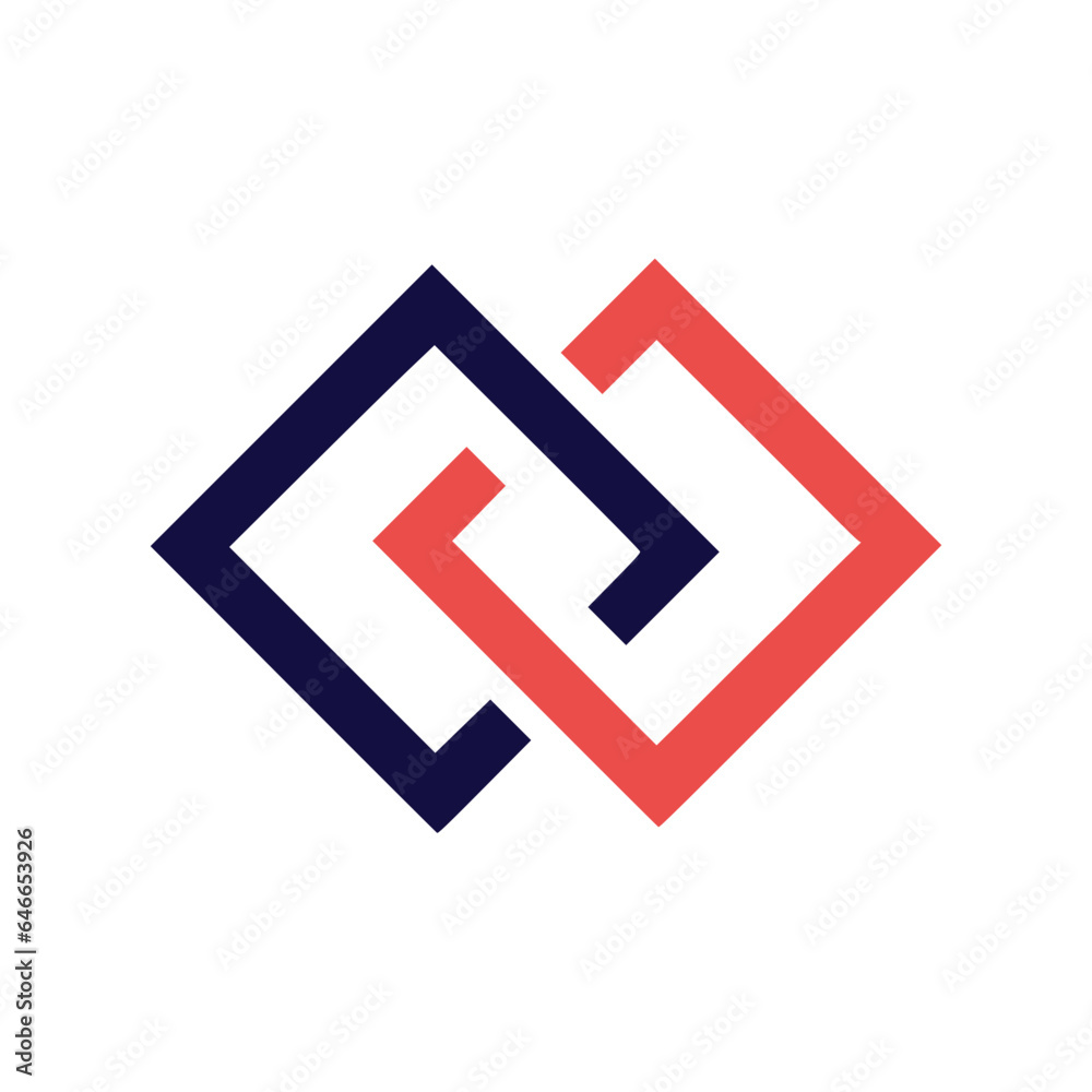 Creative logo design template for a doubled chain, corporate identity element. Creative logo design template for a doubled chain, corporate identity element.