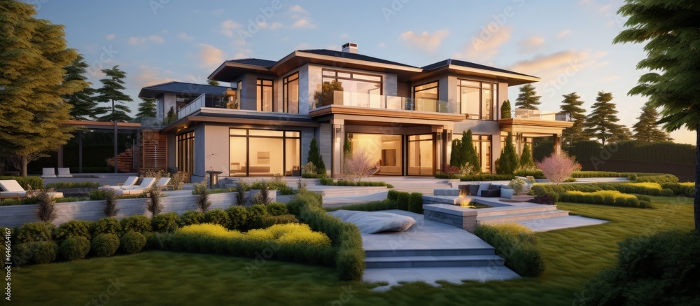 Luxurious newly built home with an impressive garden. Luxurious newly built home with an impressive garden.