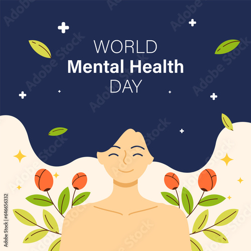 World mental health day illustration