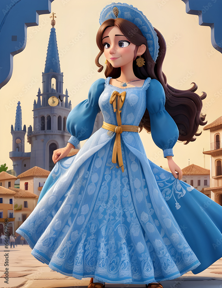 Princess in Blue: A Fantasy Illustration